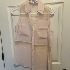 Pink and sheer blouse